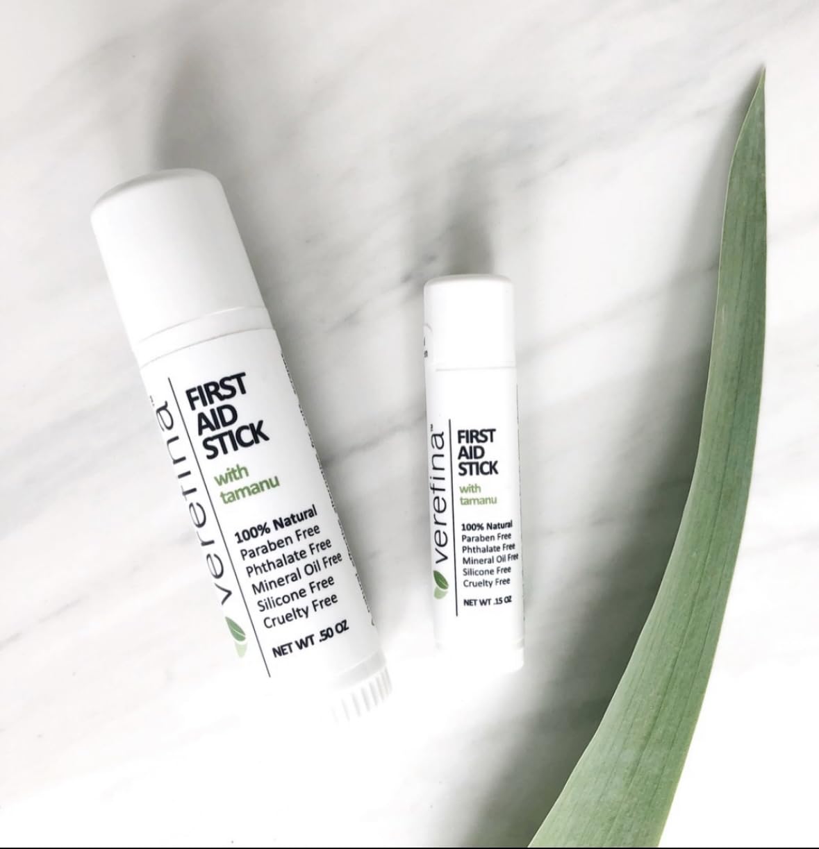 Verefina First Aid Stick with Tamanu Oil – Natural Solution for Cuts, Scrapes, Bug Bites & Minor Skin Irritations – Antioxidant Moisturizer, 100% Natural Ingredients, 0.50 oz