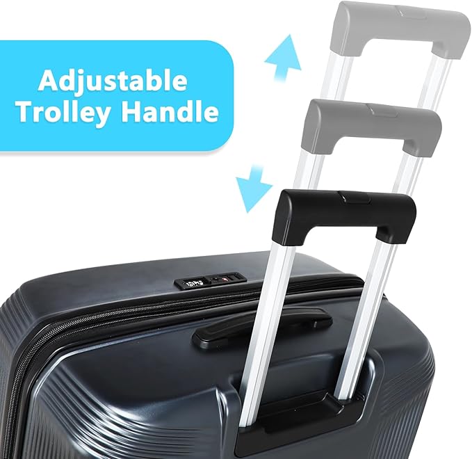 20 Inch Lightweight Expandable Carry On Luggage, PC Hardside Suitcase with Spinner Wheels & TSA Lock, Carry-on 20-Inch, Gray