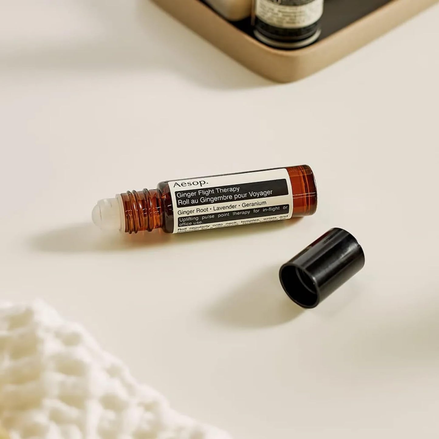 Aesop Ginger Flight Therapy | Aromatic Anti-Nausea, Calming Pulse-Point Roll-On with Ginger and Lavender Oil | For Travel or Daily Use | 0.3 fl oz