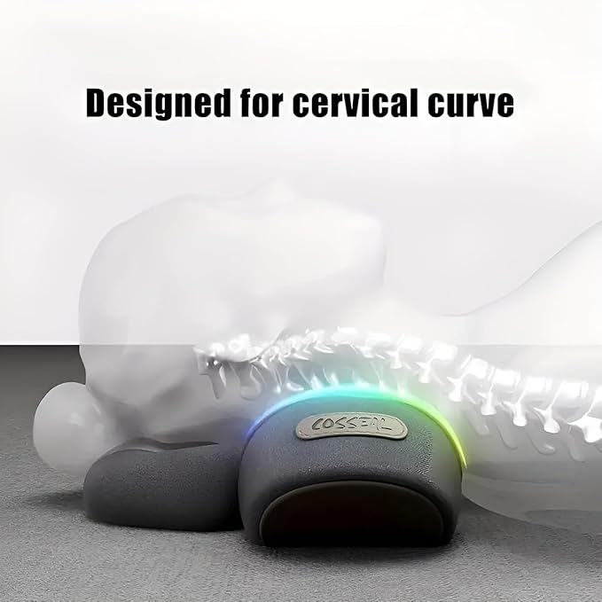 3-in-1 Heated Neck Massage Pillow | Memory Foam Cervical Support | Relaxation Pillow for Home & Office (Black)