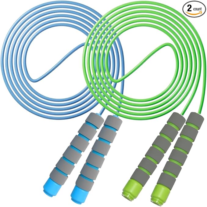 Jump Rope for Kids - Adjustable Soft Skipping Rope with Skin-Friendly Foam Handles for Kids, Boys, Girls, Children - Outdoor Fun Activity, Great Party Favor, Exercise Activity & Fitness