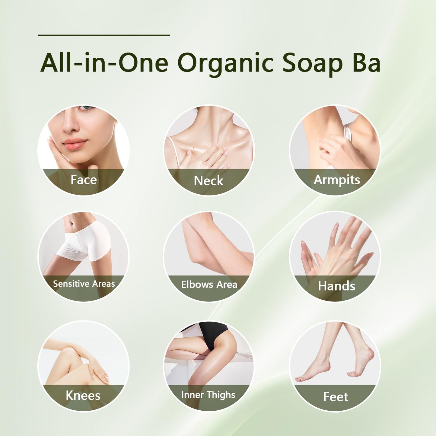 Calzzle 4 Pcs Herbal Soap Bar with Tea Tree Oil, Olive Oil & Organic Shea Butter - Natural Handmade Soap for Women & Men, Gentle Face, Body & Foot Cleanser for Dry, Itchy or Sensitive Skin, 3.53 oz