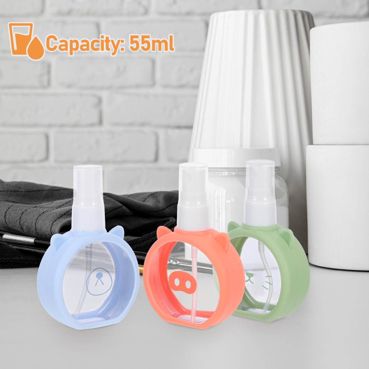 MERRYHAPY Travel Spray Bottle Set 4 Pack 3.93 Inch Refillable Mini Plastic Bottles for Perfume Essential Oils Water Misting Tsa Approved