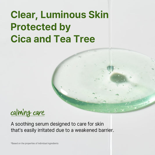 AVCA True Calming Cica Tea Tree Soothing Serum for Sensitive, Balanced Skin (3.38 oz)