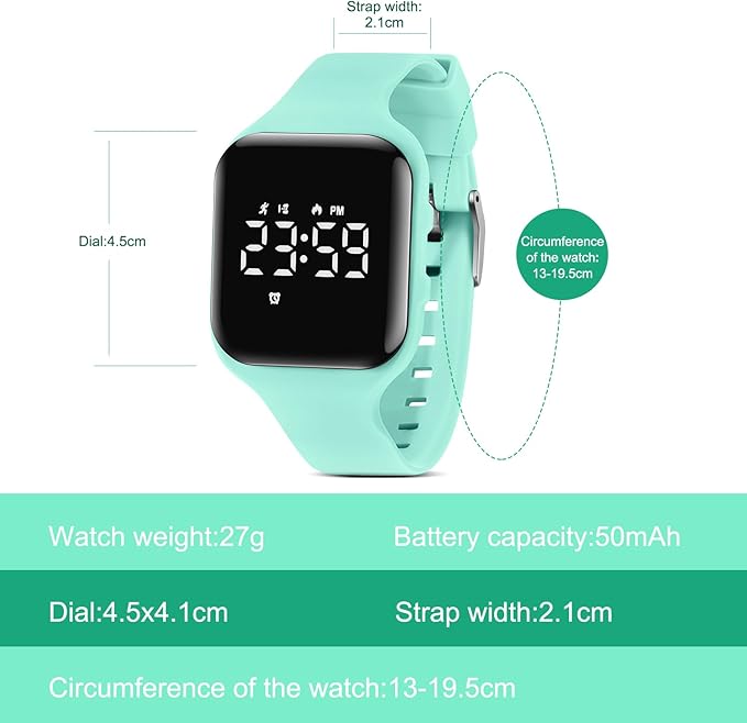 Kids Watches for Girls Boys Digital Sport Watch with Step Counter Pedometer Vibration Alarm Clock, No App Waterproof Fitness Tracker Kids Watch Boys Girls Teens Students Ages 5-16