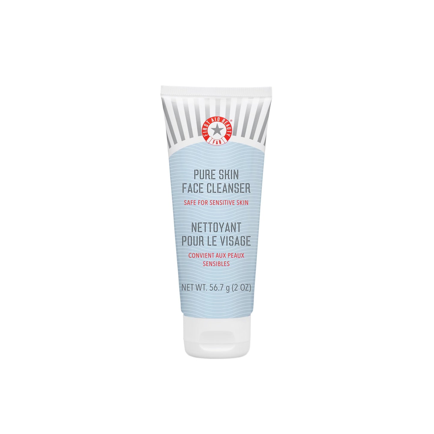 First Aid Beauty - Pure Skin Face Cleanser, Effectively Removes Makeup, Dirt, and Impurities, Gentle Cleanser Leaves Skin Soft & Supple, Safe for Sensitive Skin, Fragrance Free, 2 oz