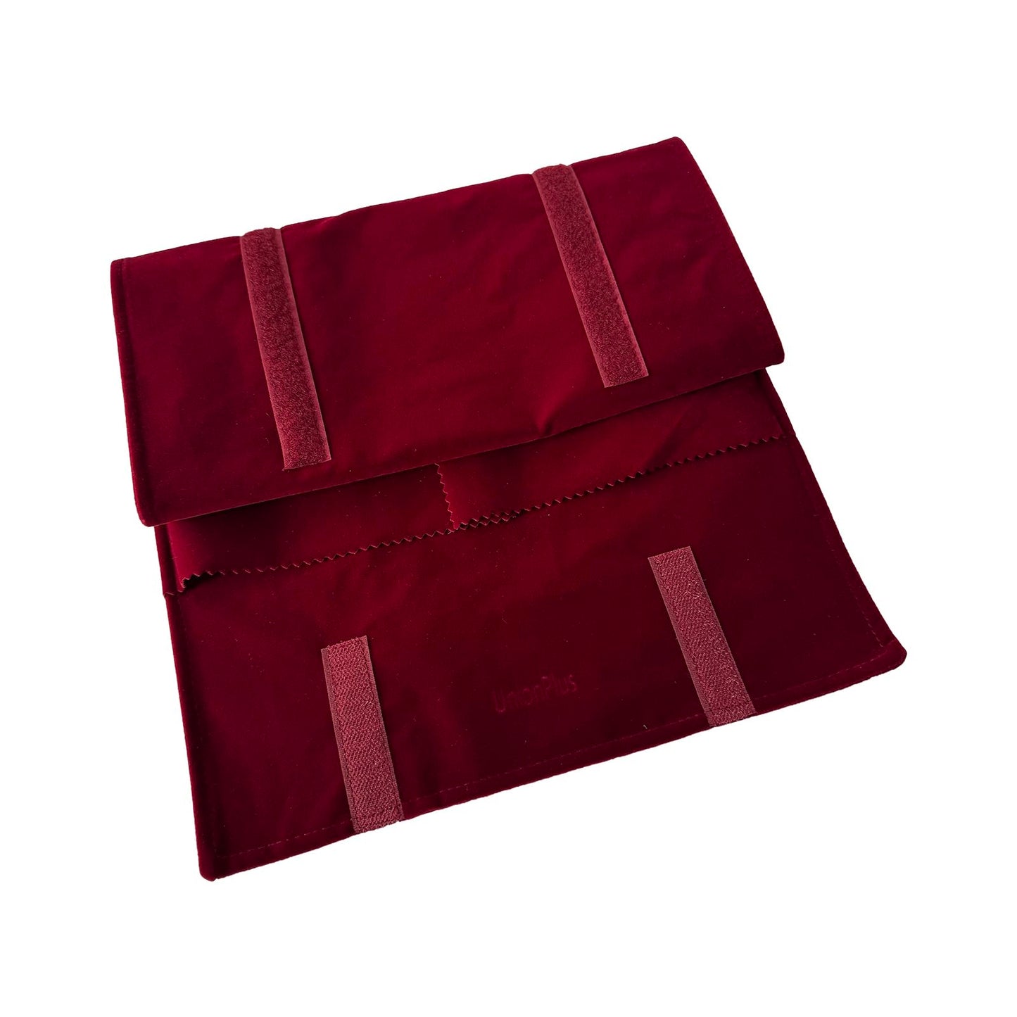 UnionPlus Velvet Jewelry Case Roll Bag for Necklace Bracelet Earrings Rings Multi-compartments, Great Jewelry Organizer for Travel, Burgundy