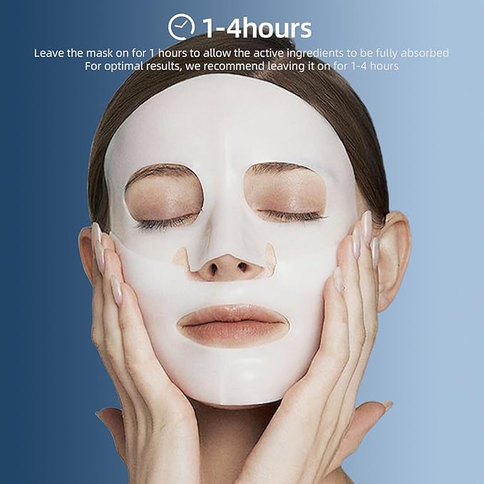 Collagen Face Mask Bio-Collagen Hydrating Hydrogel Face Mask for Skin Care Facial Sheet Masks for Wrinkle Lifting Peptide Beauty Overnight Sheets Pack Deep Hydration Glowing Glass Skincare 30g x 4ea