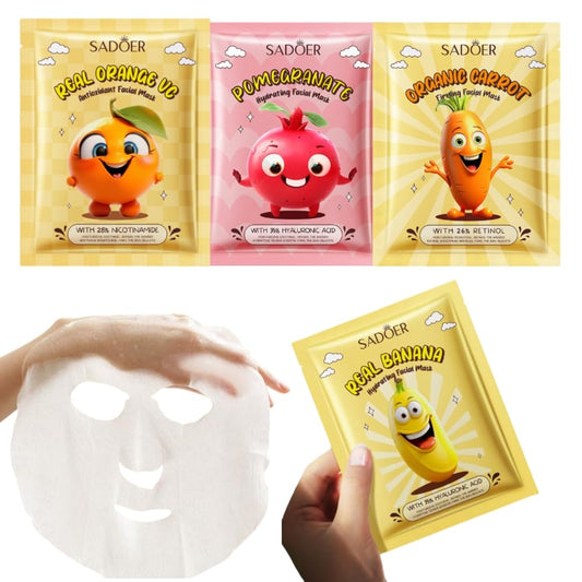 Uimcomla Face Masks for Kids- 9Pcs Spa Party Fruit Facial Mask Skincare Set, Sheet Masks Skin Care, Moisturize Soothe for All Skin Types, Christmas Birthday Gifts for Women Men Girls