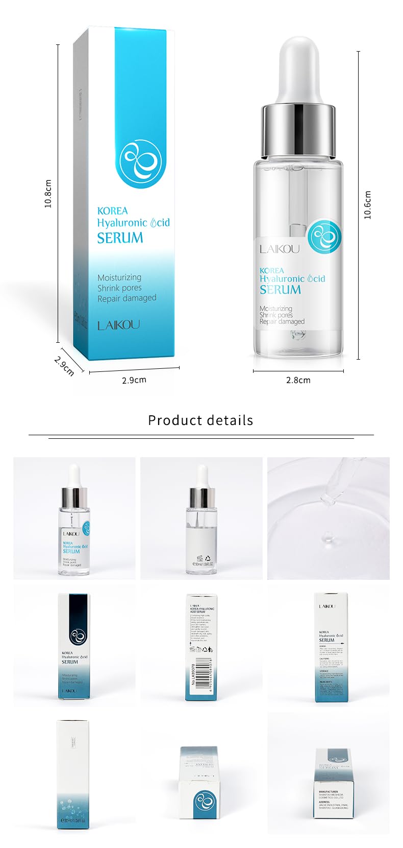 2 Pcs Hyaluronic Acid Serum for Face, Facial Serum also contains Tremella plant extract, skin care day and night moisturizing essence, that promotes skin collagen production. 2.02 oz