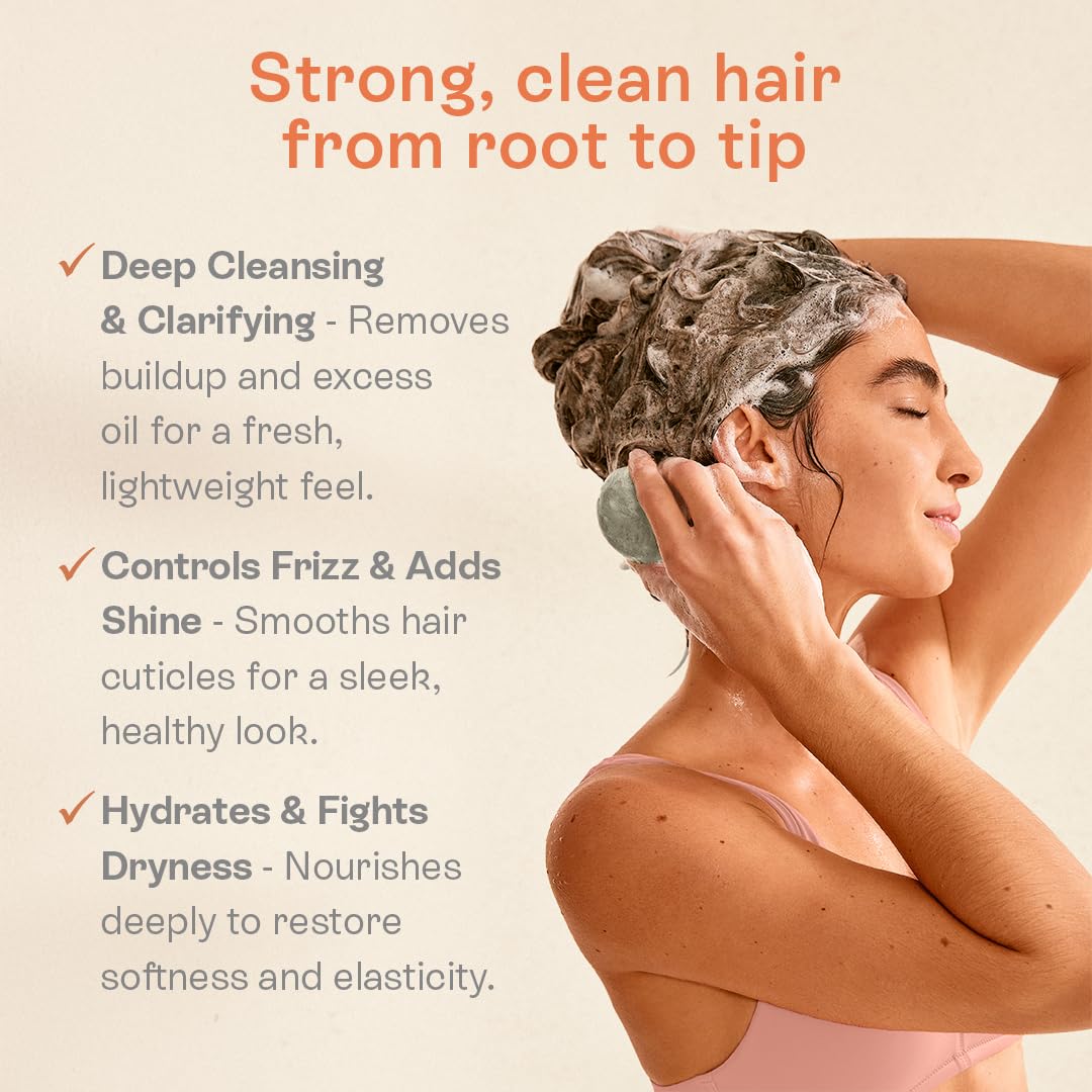 Rosemary Solid Shampoo & Conditioner Set | For Thinning Hair & Frizz Control | Vegan, Sulfate-Free, Eco-Friendly | Plastic-Free Hair Care | Made in Brazil