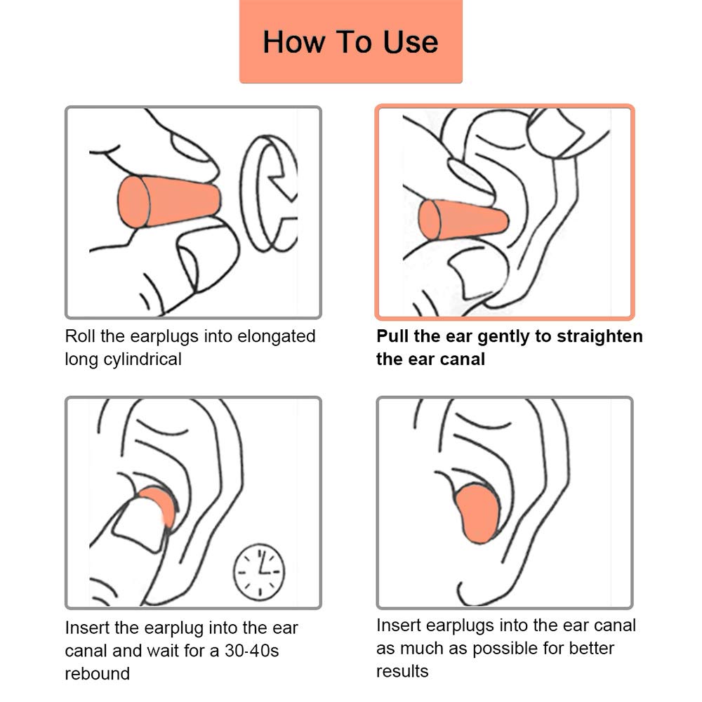 Quality Foam Earplugs 50 Pair- 32dB Noise Cancelling Disposable Individually Wrapped Packaged Bulk High Decibel Ear Plugs for Sleeping Travel Concert Shooting Hunting Study Work Construction Safety