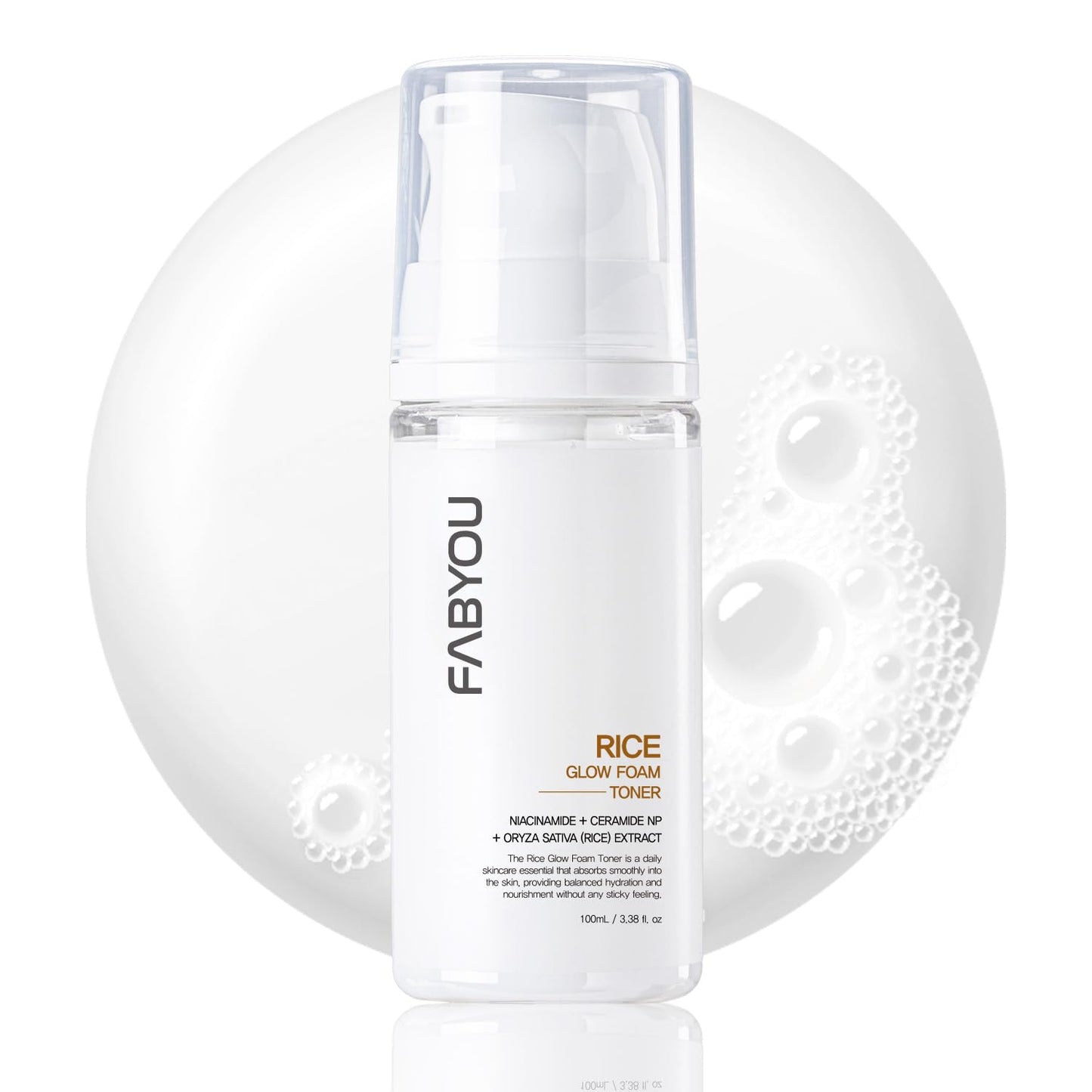 Rice Glow Bubble Toner 3.38 fl oz - Hydrating Milky Toner for Sensitive and Dry Skin, with Niacinamide and Rice Extract to Support Radiant Skin, Easy-to-Carry Size for Daily Korean Skincare Routine