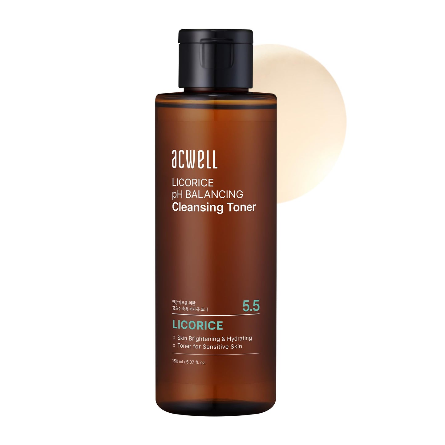 ACWELL Licorice pH Balancing Cleansing Toner 5.1 fl.oz. - PH5.5 Hydrating Makeup Cleansing Astringent - Skin Clearing, Reduce Pigmentation, Acne and Dark Spots
