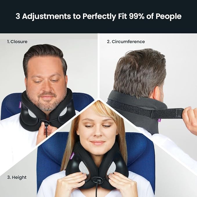 Cabeau Travel Essential Neck Pillow - Fits Most Neck Sizes (11-21 inches) - Evolution X Three Ways to Adjust for Ultimate Comfort on Long Flights (Amethyst)