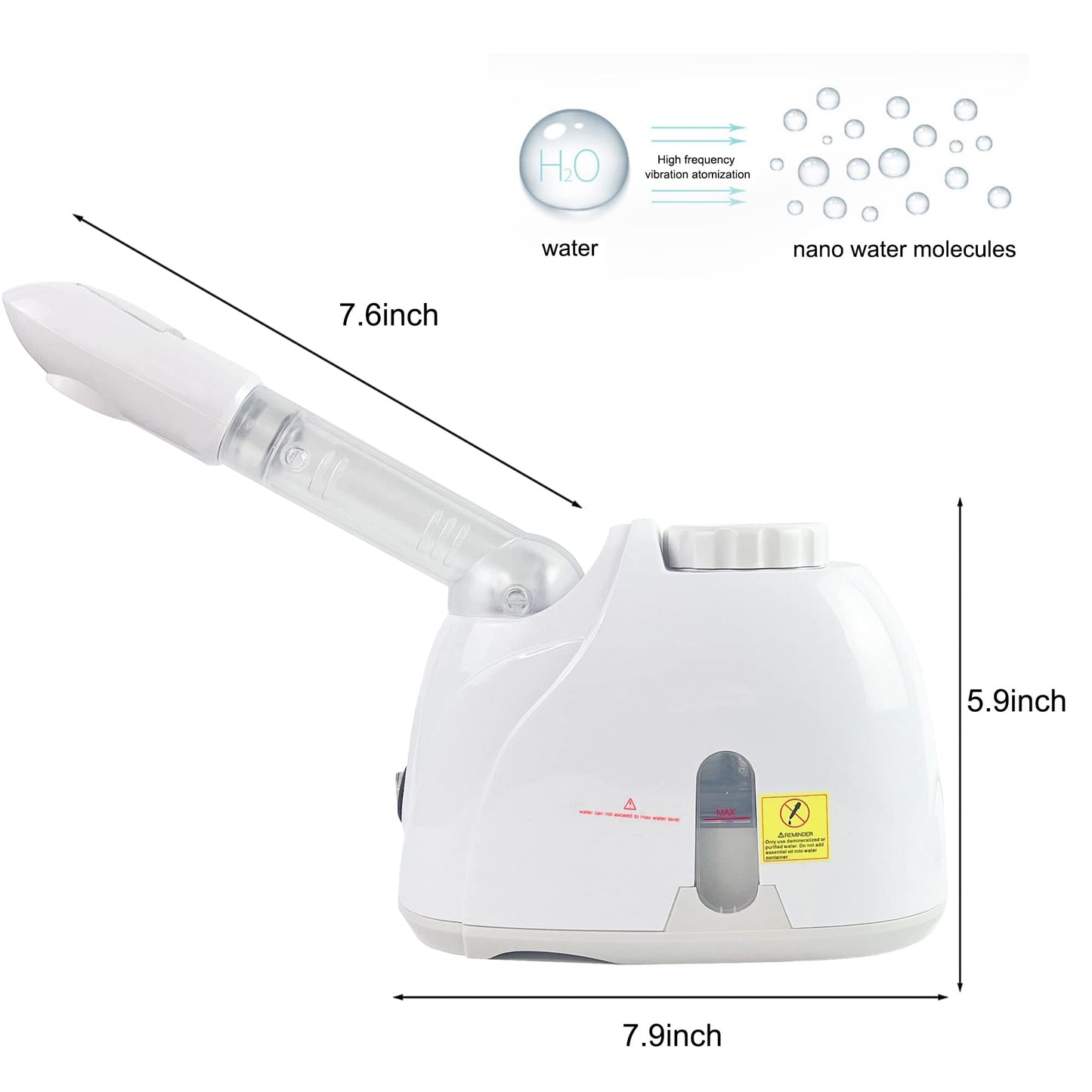 Facial Mist Steamer,YOKYAK Facial Steamers with 360° Rotatable Sprayer, Face Steamer for Facial Deep Cleaning, Hot Mist Humidifier Steam for Face Spa Sinuses Moisturizing, Homeuse or Salon