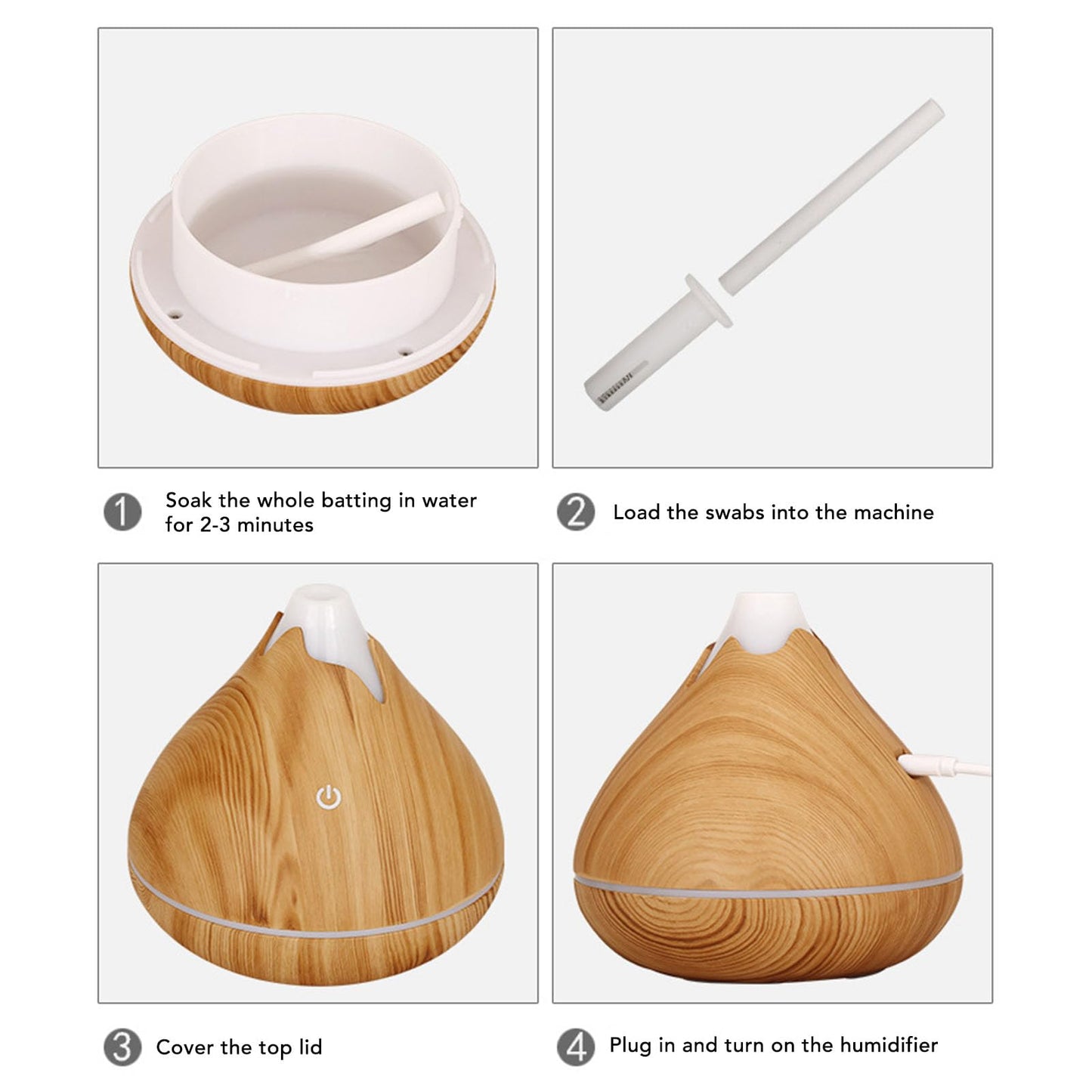 Topyond Desktop USB Humidifier Multi Functional Night Light Mute Aromatherapy Humidifier, Home and Office Moisturize and Refresh, Portable Design, Relaxing Atmosphere