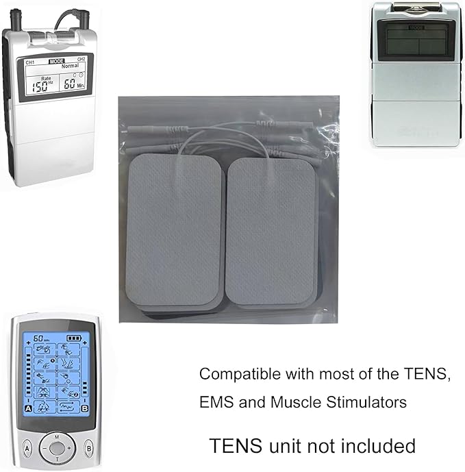 24 Pieces LOVMAYZ DL Self-Adhesive Electrode TENS Unit Replacement Cutaneous Electrode Pads,Reusable Electrodes,Very Sticky,Compatible with AUVON, TENS 7000 and Other TENS/EMS Devices