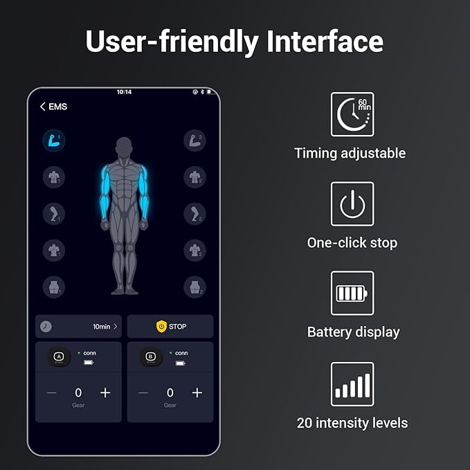 Comfytemp Wireless TENS Unit Muscle Stimulator with APP, FSA HSA Eligible Smart Dual Host TENS Machine for Pain Relief, EMS Device with 32 Modes, Pulse Muscle Massager for Back Shoulder Sciatica K6108