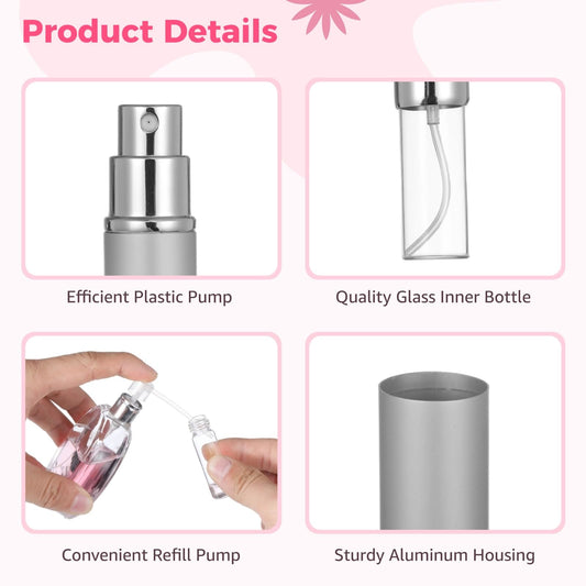 Epicover 35 Pcs Refillable Perfume Atomizers - 0.17 oz 5 ml Mini Spray Bottles, Empty Perfume Travel Bottles with Refill Pumps, Leak-Proof Dispenser Bottles for Men Women
