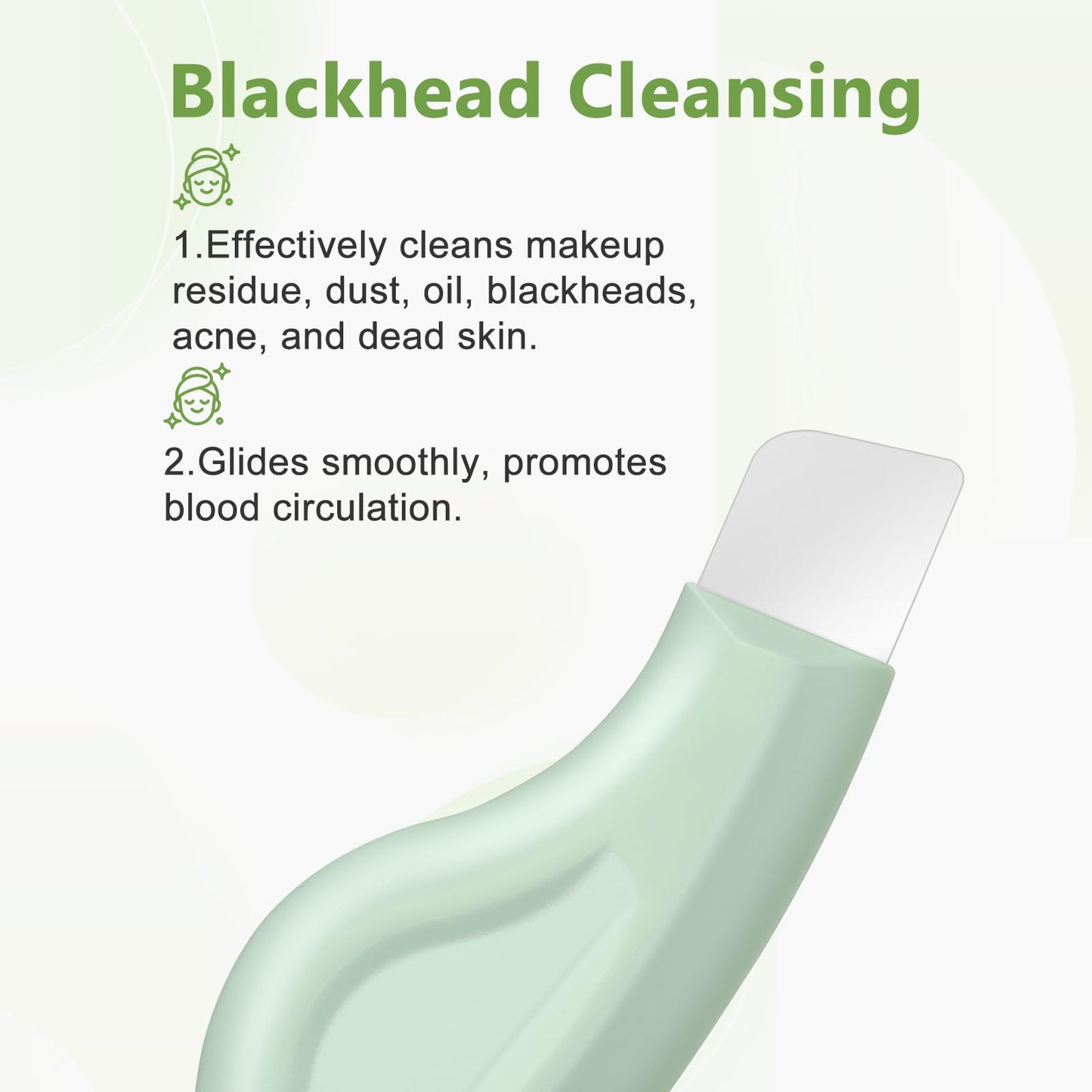 Wanocean Blackhead Remover Tool for Face Nose,Face Spatula for Facial Cleansing, Silicone Face-Scraper,Skin Care Tool, Birthday Gifts for Mom Wife Daughter Men Women(Green)