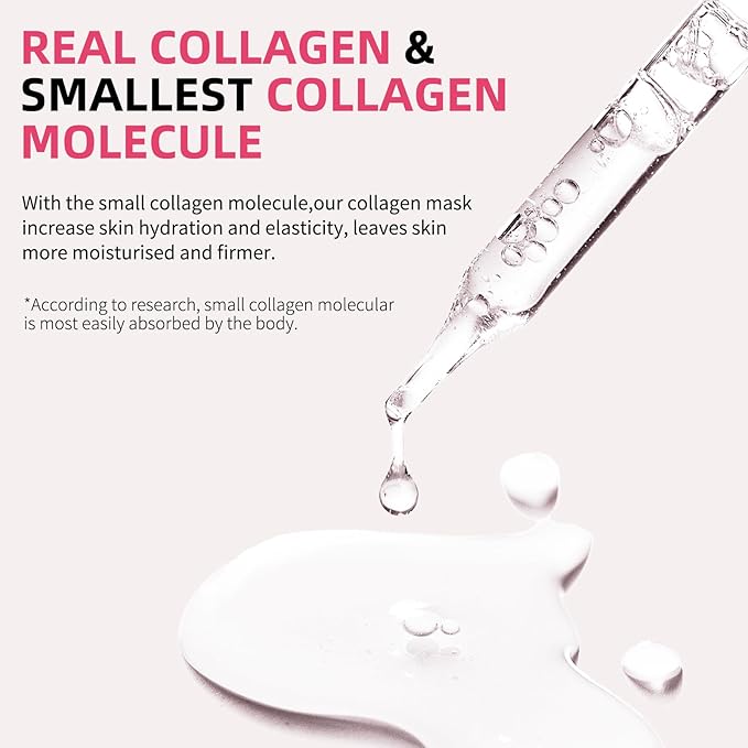 5 Pack Bio Collagen Face Mask Skincare, 100% Hydrating Collagen Mask Overnight Korean Skin Care