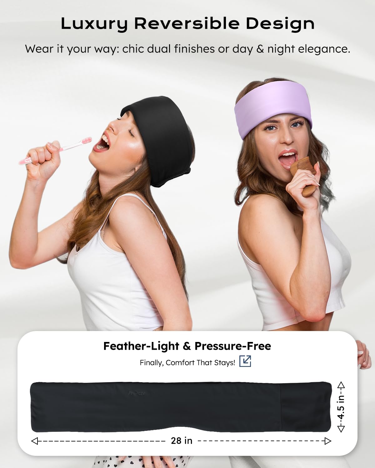 Dual-Sided Sleep Mask for Side Sleepers, Soundless Velcro, Bamboo Fiber & Milk Silk Eye Mask, Zero Pressure Sleeping Mask for Women & Men, Eye Relief Blindfold for Nap, Travel Essentials, Black