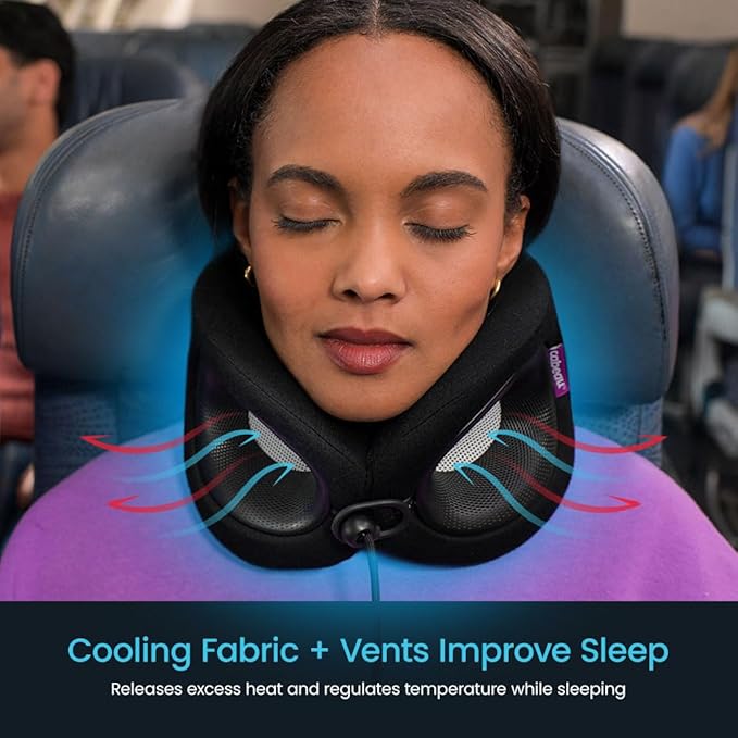 Cabeau Travel Essential Neck Pillow - Fits Most Neck Sizes (11-21 inches) - Evolution X Three Ways to Adjust for Ultimate Comfort on Long Flights (Turquoise)