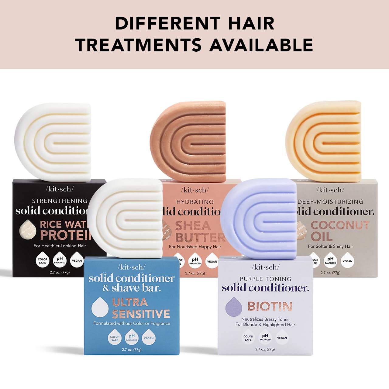 Kitsch 2-in-1 Ultra Sensitive Conditioner Bar & Shaving Soap for Sensitive Scalp & Skin – Moisturizing & Anti-Irritation Bar Soap - Scent Free, 5 Ingredients Only - Made in USA - 2.7oz