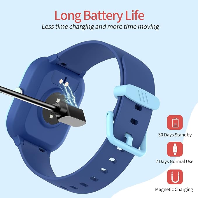 Kids Fitness Tracker Watch, IP68 Waterproof Smart Watch with 19 Sport Modes, Pedometer, Heart Rate Monitor, 19 Sports Modes, Great Gift for Kids