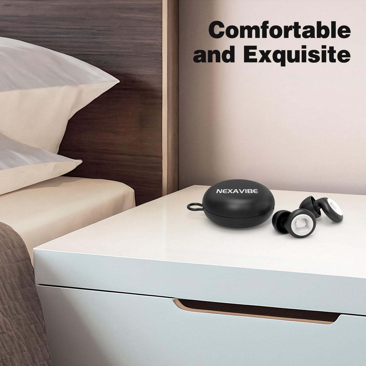 2 Pairs Nexavibe Noise Reduction Earplugs 33db for Sleeping,Concerts,Motorcycle,Focus Work & Travel - Reusable Silicone Ear Plugs for Adults with Portable Case – Includes 3 Sizes for All Ears