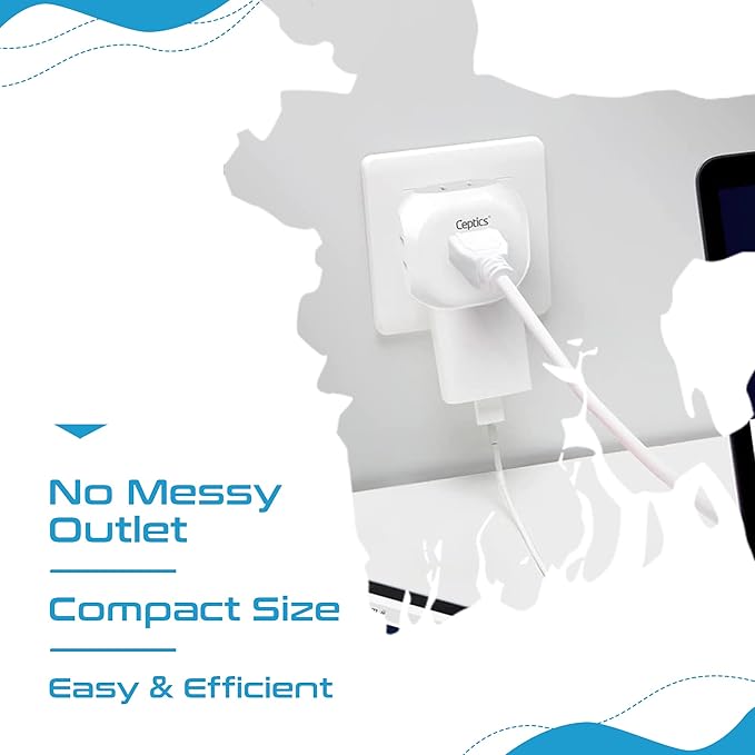 Ceptics India, Pakistan Travel Adapter - 4 Input - Ultra Compact - Light Weight - USA to Any Type D Countries Such as Bangladesh, Maldives and More - 4 Pack (PT-10-4PK)