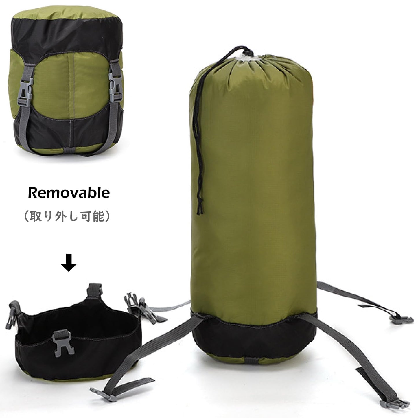 TRIWONDER Compression Stuff Sack 8L 15L 25L 35L Compression Sleeping Bag Stuff Sack Waterproof & Ultralight Storage Sack for Camping, Hiking, Backpacking (C# Green, S)