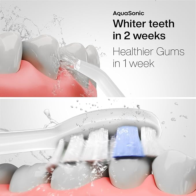 AquaSonic Home Dental Center PRO – Brushing & Flossing Made Easy – Brush & Floss – Power Toothbrush & Water Flosser – Whiter Teeth & Healthier Gums