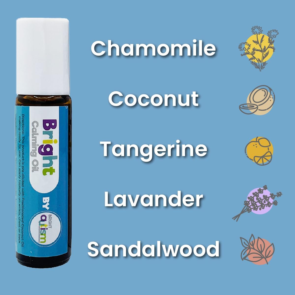 Bright Calming Oil by Bright Autism - Essential Kids Oil for Stress Relief - Natural Sleep Aid, Gentle Organic Blend Roll-On 10ml - Great Addition to Your Kids Sleep Routine.