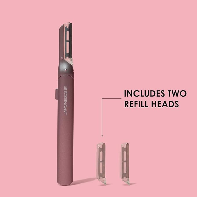 JAPONESQUE SKINTherapy LumeBlade Facial Dermaplane Razor with Soothing, Red Light Therapy at the Blade, Includes 2 Replacement Blades