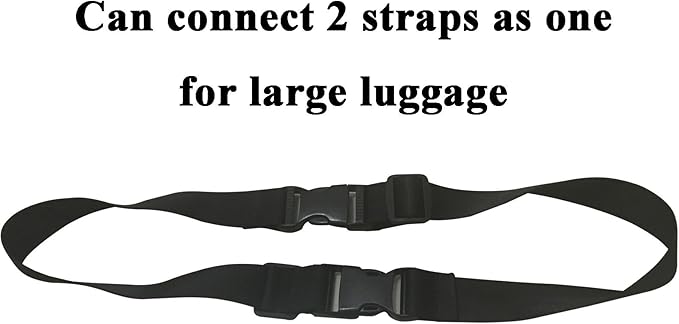 2pcs Travel Luggage Straps for Suitcases, Two Add a Bag Travel Luggage Adjustable Buckle Belt Travel Accessories Connector Attachment - Connect Your 3 luggages