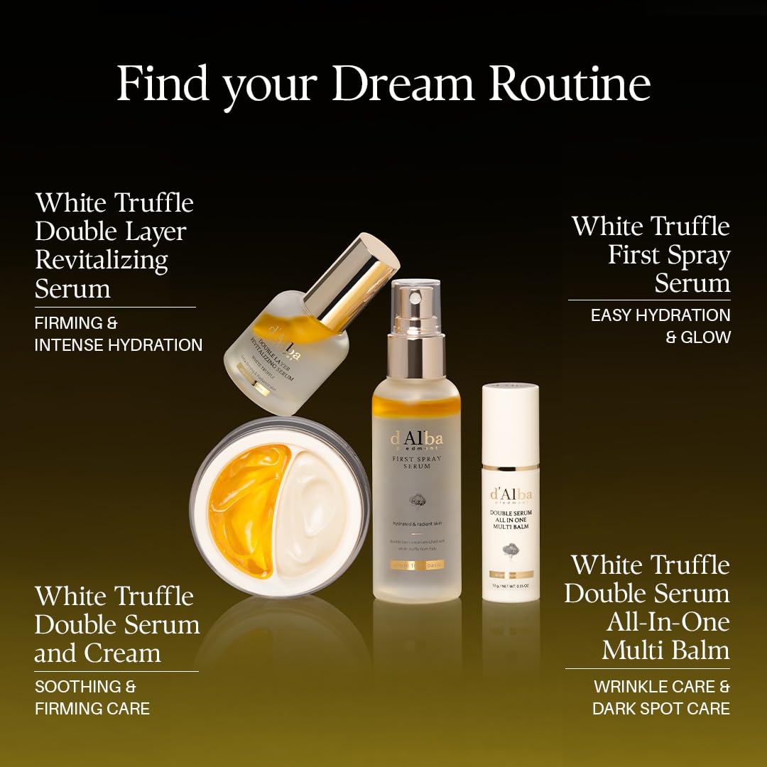 d'alba Piedmont Italian White Truffle Double Serum All-in-one Multi Balm, Vegan Skincare with Vitamin C and Vegan Collagen, 3-in-1 Anti Wrinkle, Eye Treatment, Dark Spot Remover