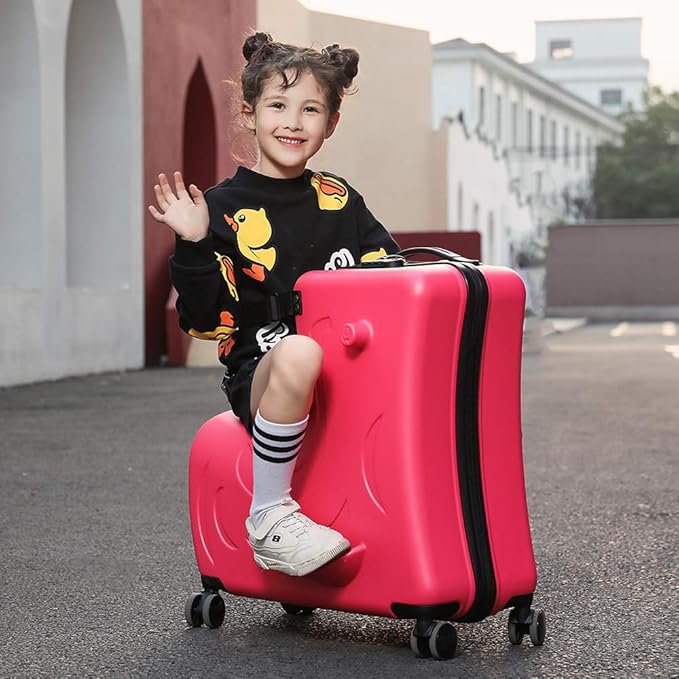 Kids Ride On Suitcase with Wheels, Scooter Luggage for Toddlers Travel, Durable Children's Suitcase for Boys & Girls Ages 2-12 Years