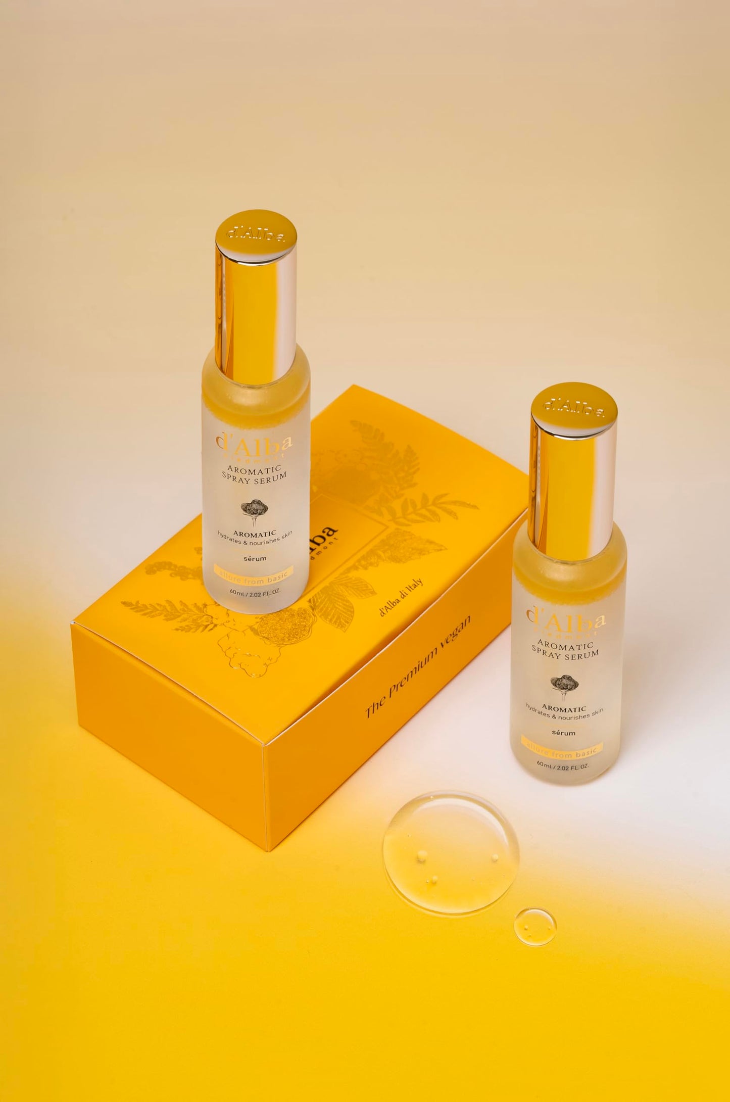 d'alba Piedmont White Truffle Vegan Gift Set, 2 bottles First Aromatic Spray Serum, Deep Hydration & Antioxidant Care, Vegan Facial Mist