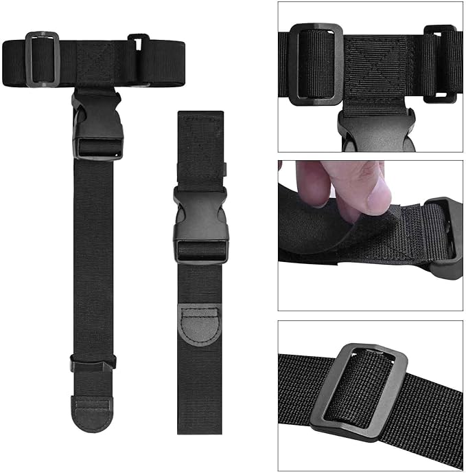 Add a Bag Luggage Strap - Heavy Duty Adjustable Suitcase Belt - Travel Accessory for 3 pcs Luggage Connecting - 3 Pack (Black)