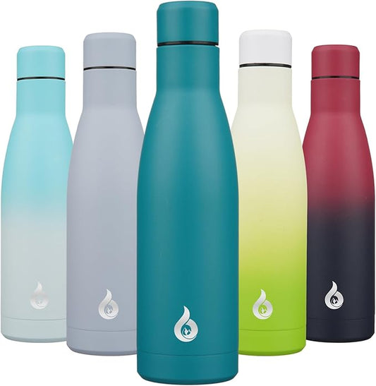 BJPKPK Insulated Water Bottle 17oz Stainless Steel Water Bottles Dishwasher Safe Reusable Metal Thermal Keep Cold and Hot,Laguna