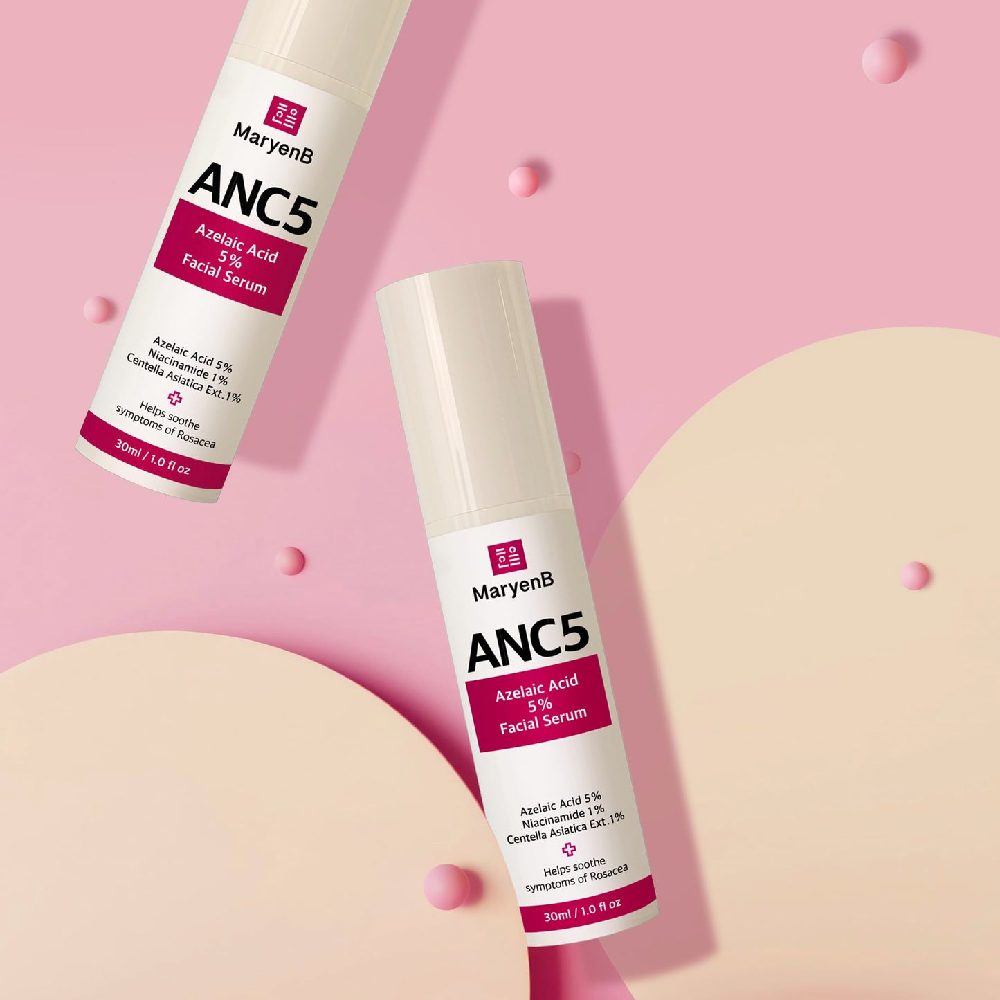 Azelaic Acid 5% Gentle Facial Serum with Niacinamide & Cica - Beginner-Friendly Face Serum for Sensitive Skin, Redness Relief - Korean Skincare, 1 Fl Oz (30ml)