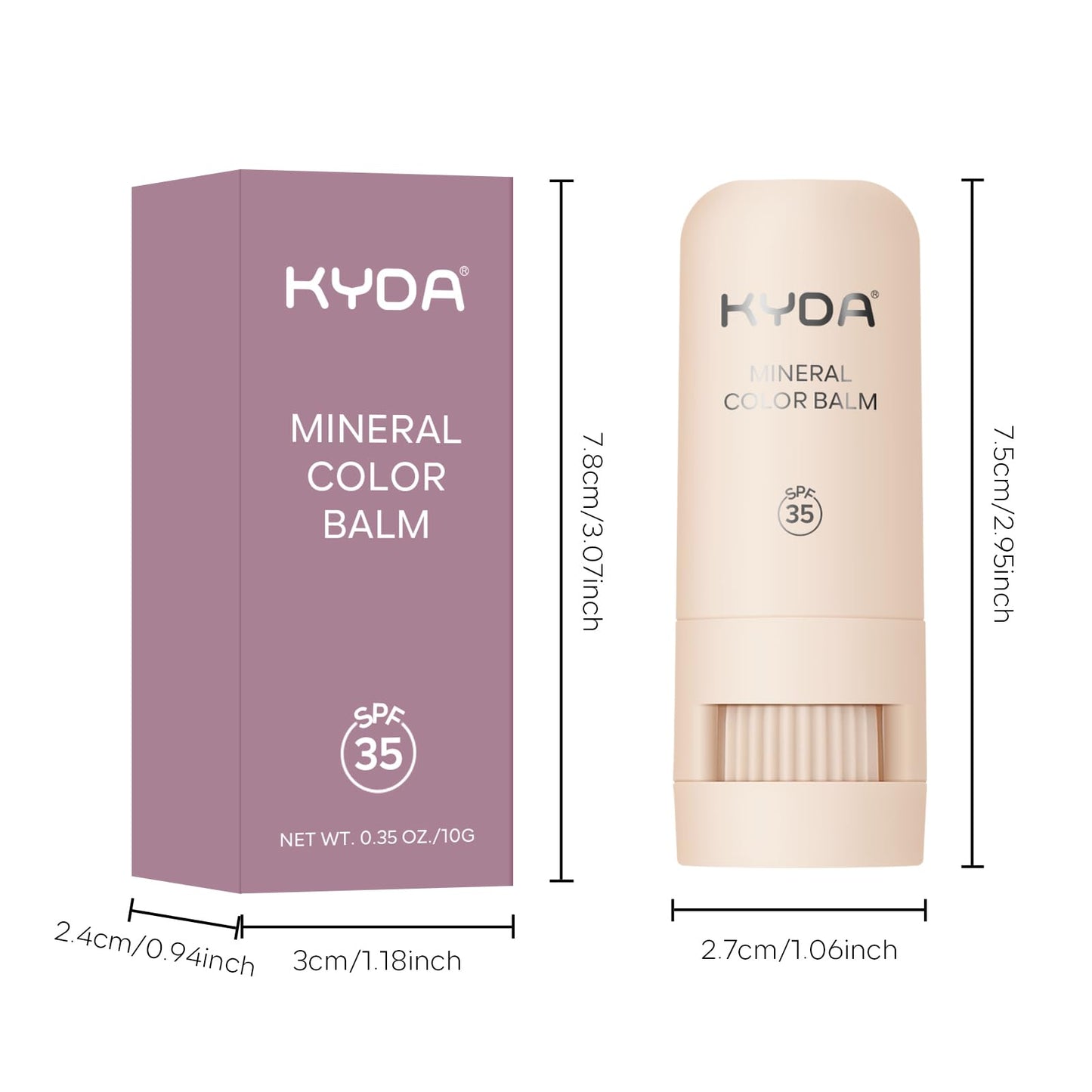 Mineral Color Balm, SPF 35 Multi Color Stick for Lips, Cheeks& Eyes, Blendable Creamy Lightweight Formula, Buildable Shimmer Finish, Multiuse Makeup Stick, Berry