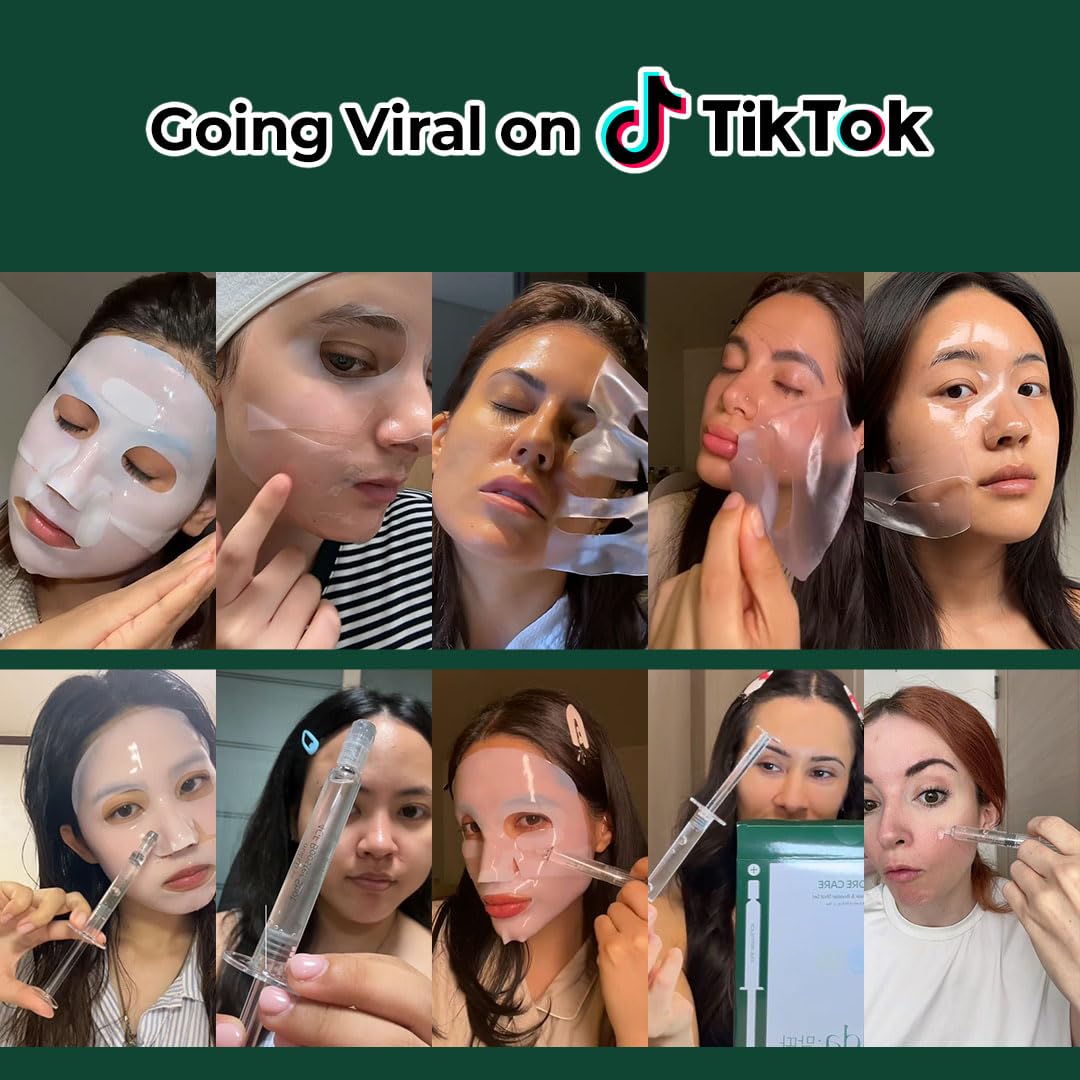 Collagen Overnight Face Mask 3 Step Pore Minimizer Hydrogel Sheet&Boost Serum-Oil Control PDRN-Tightening Exosome-Elasticity Retinal - All in One (3 Pack)