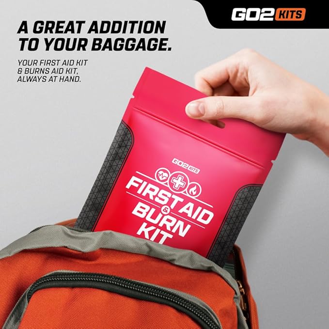 Advanced First Aid & Burn Kit, Comprehensive Burn First Aid Kit with Dressings, Burn Cream & Gauze, Portable First Aid Kit for Home, Office, Car & Travel, 10-Pack (BK35)