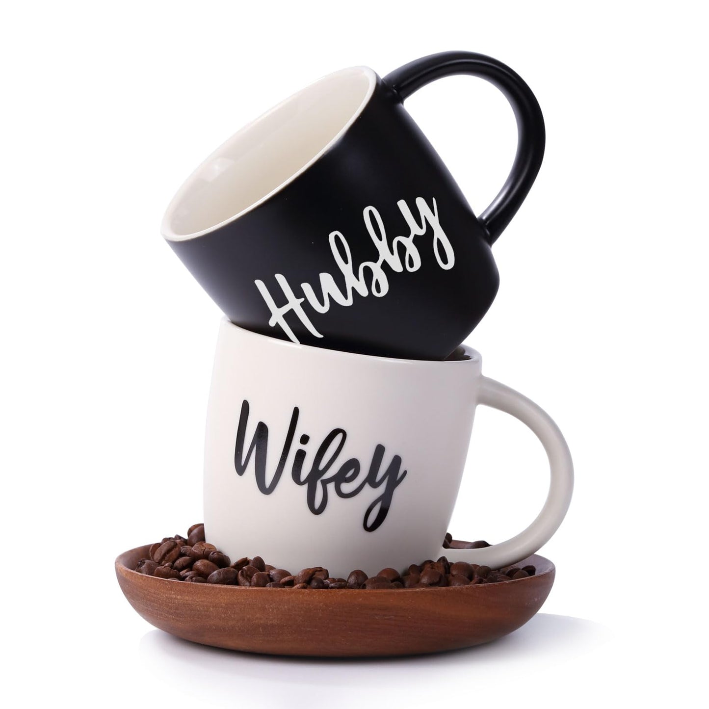 Wedding Gifts for Couples,Hubby & Wifey Wedding Coffee Cup Set,Bridal Shower Gifts for Bride and Groom, Newly-Married Anniversary for Him/Her，Mr and Mrs Gift