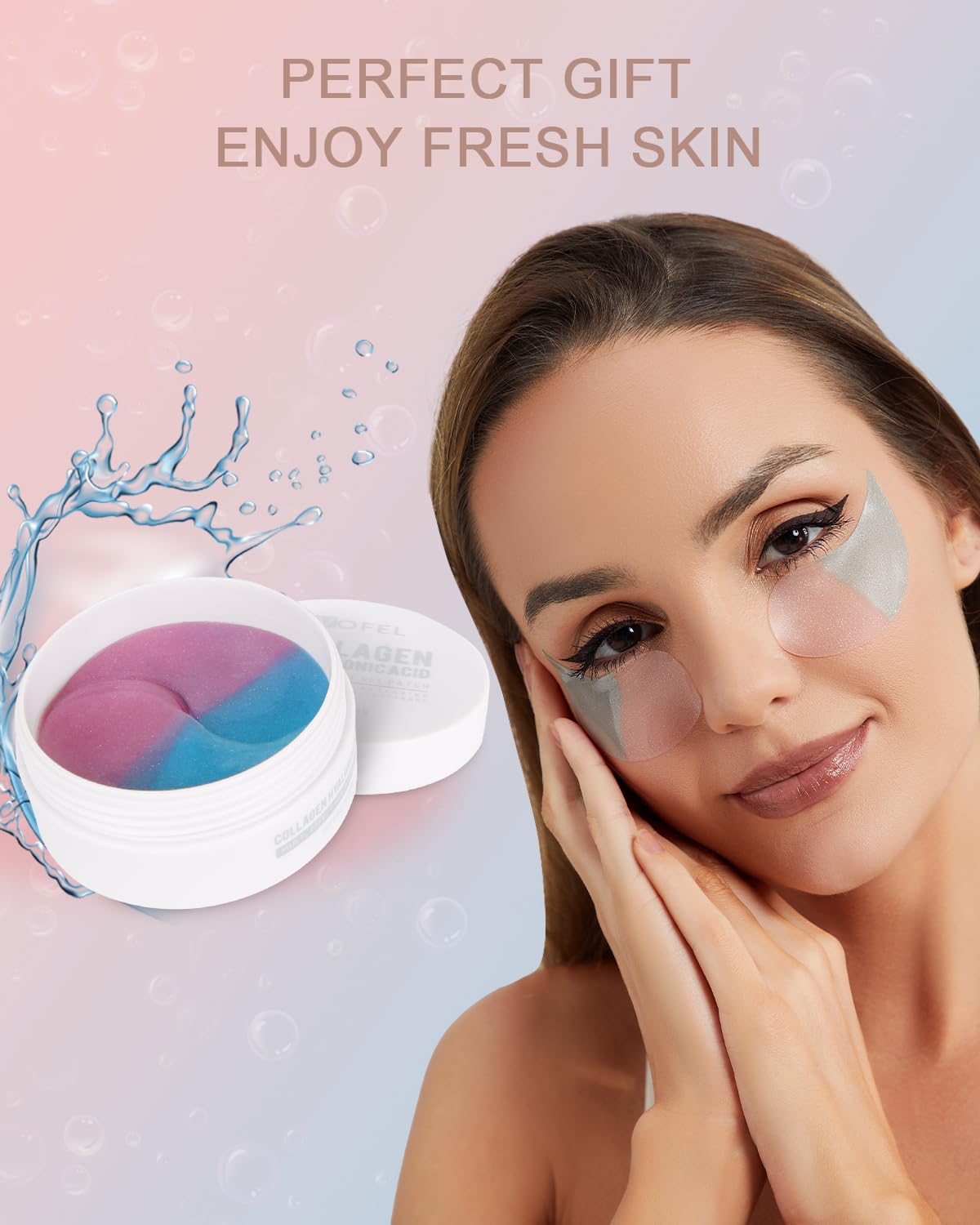 VOFEL Under Eye Patches for Puffy Eyes and Dark Circles Hydrating Eye Mask with Collagen Eye Gel Pads Reduce Wrinkles Skin Treatment 30 Pairs