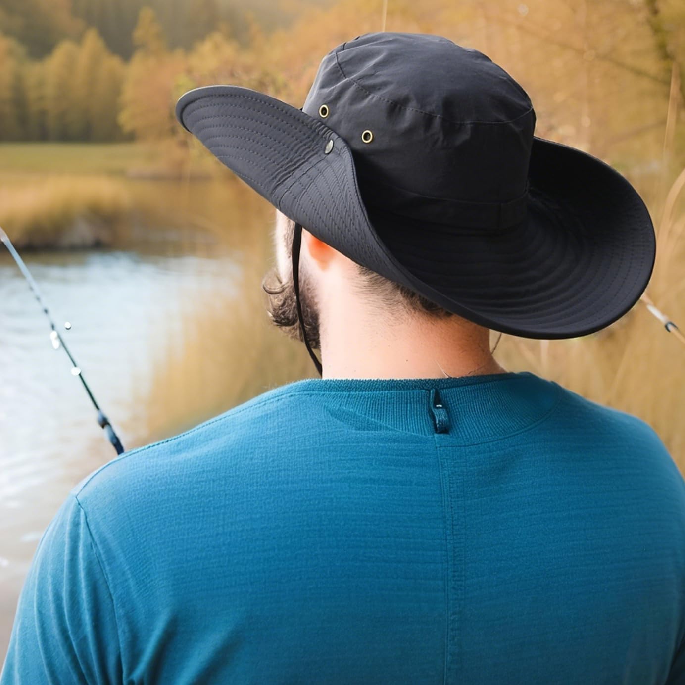 HLLMAN Super Wide Brim Sun Hat UPF 50+ Protection Hats for Mens/Womens Large Bucket hat for Fishing, Hiking, Gardening