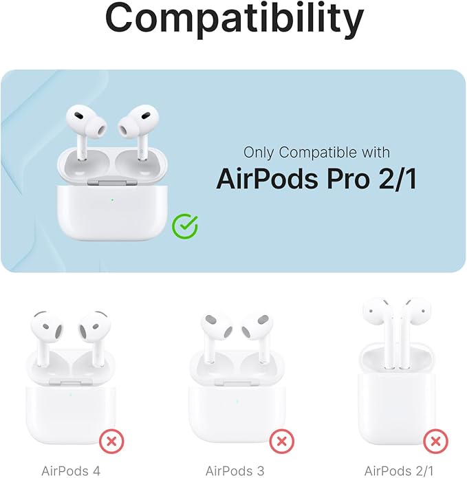 Catalyst Waterproof Case for AirPods Pro 2nd Generation and AirPods Pro 1st Generation - Wireless and USB-C Charging Compatible, One Piece Design, High Drop Protection Case with Carabiner